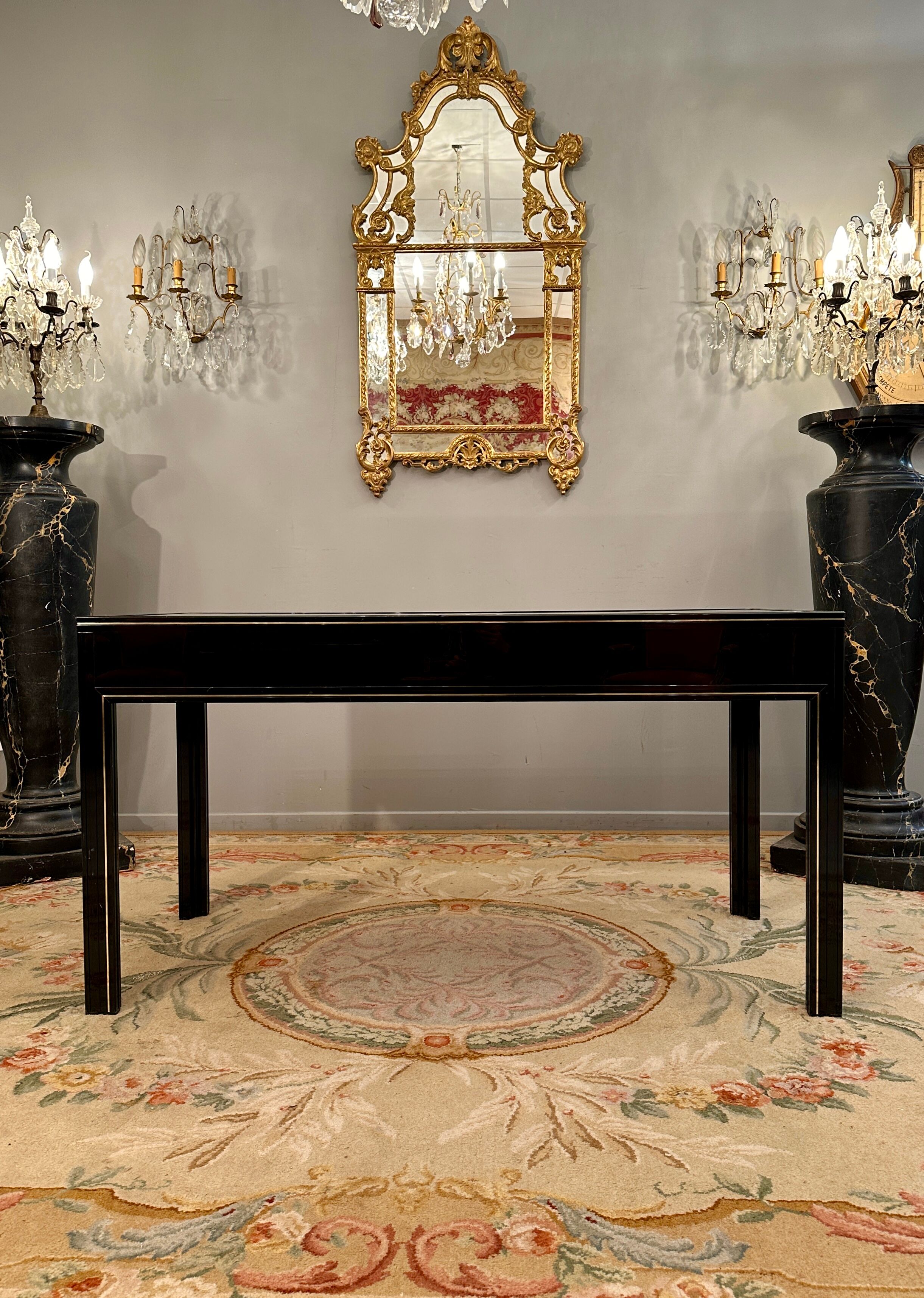 Black lacquered office by Pierre vandel Paris circa 1970