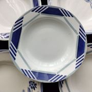 Set of 5 mismatched hollow plates Digoin Sarreguemines and Saint Amand