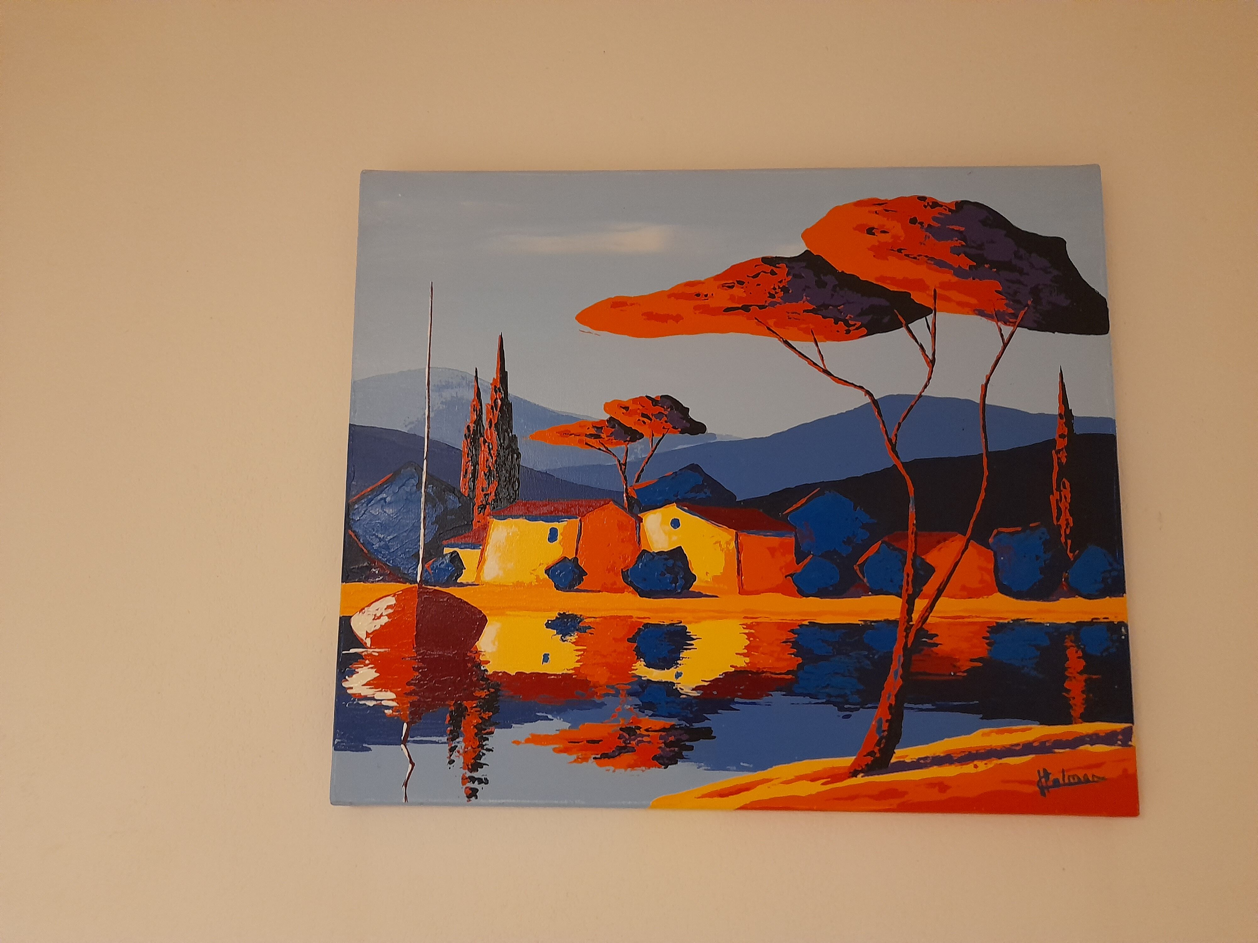 Tableau paysage peinture au couteau