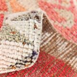 Pink & Red Vintage Turkish Runner Rug, 95x294Cm