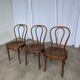 Set of 3 Vintage Thonet Style Bentwood Chair, Carved Wood Dining Chair