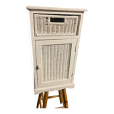 Wicker wood bedside table