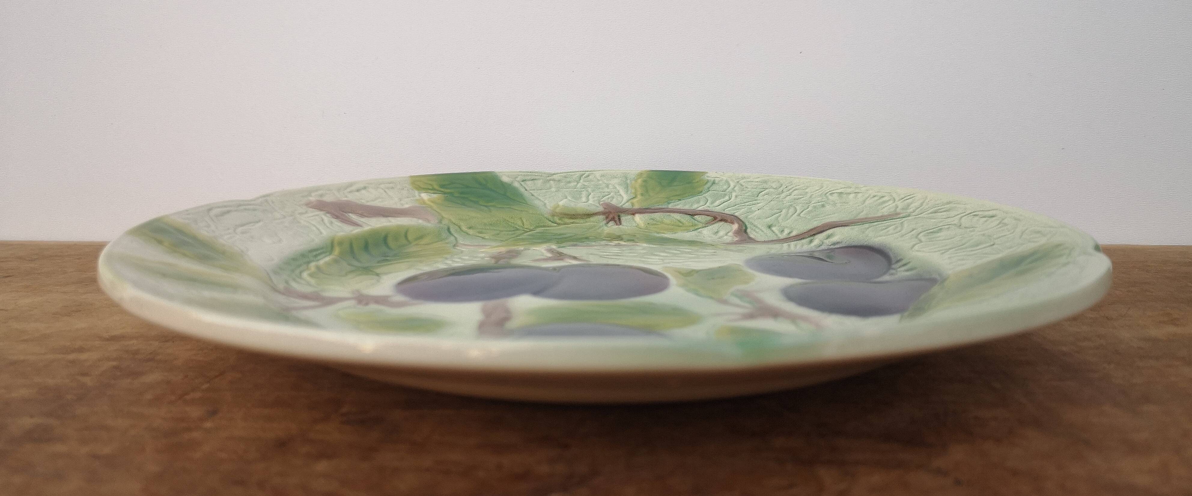 Old barbotine plate, St Clément factory