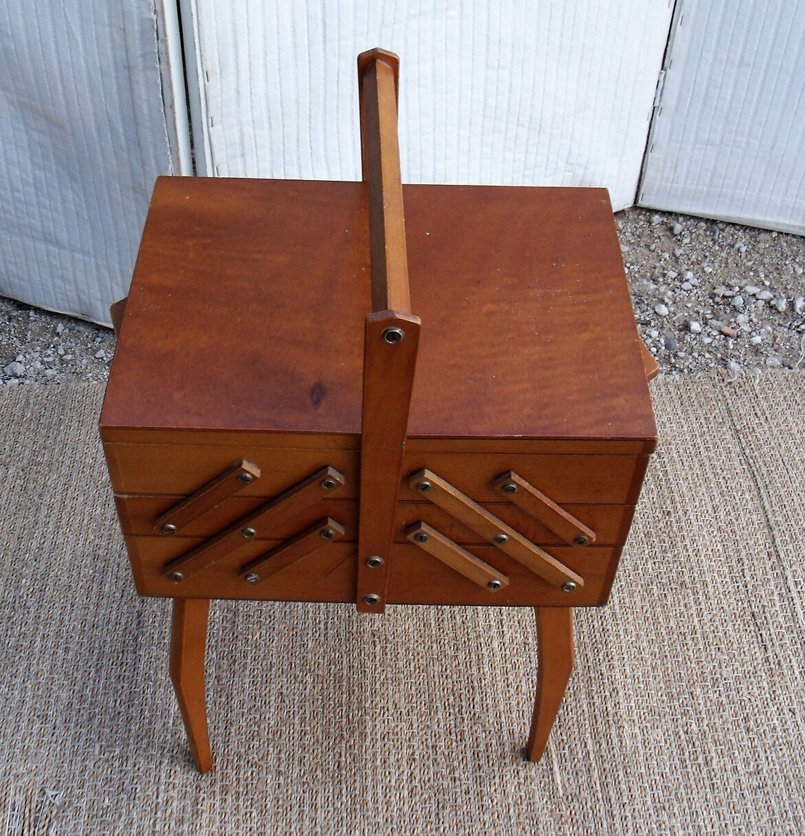 Small worker wood box sewing book