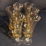 6 mini flûtes à champagne en verre soufflé