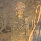 Carafe à whisky en verre moulé transparent vintage