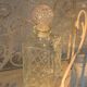 Vintage transparent molded glass whisky decanter