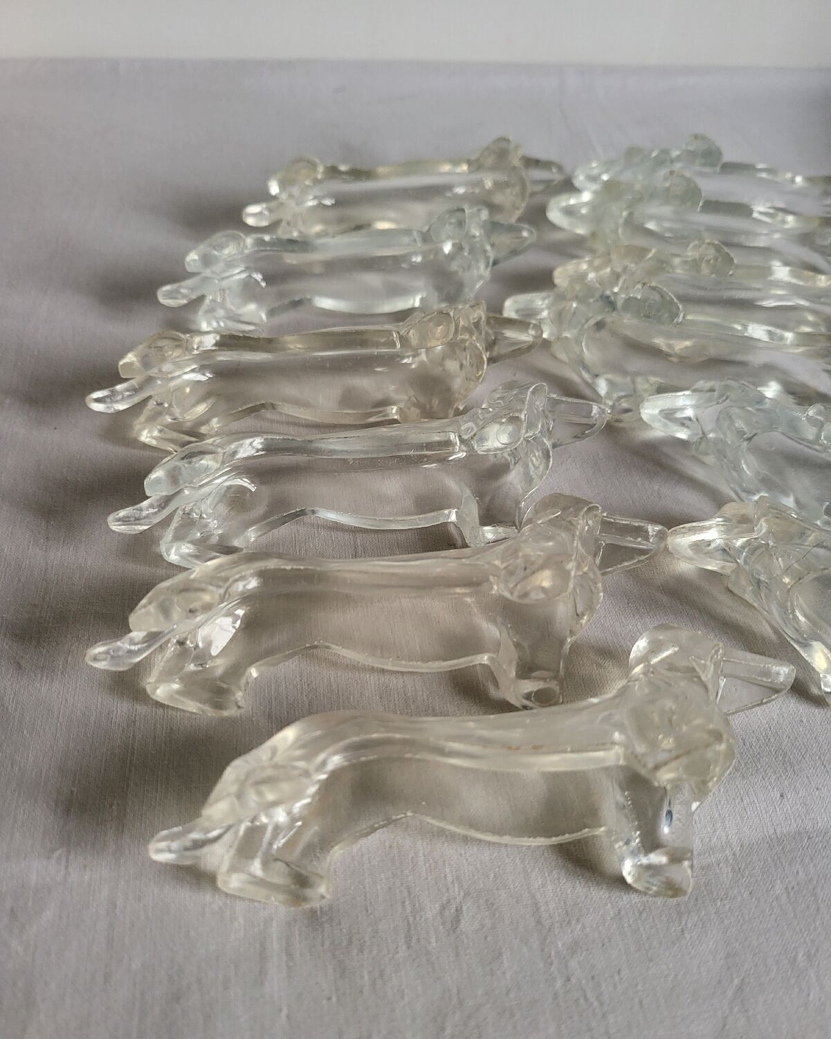 12 Dachshund knife holders in Plexiglass