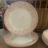 9 assiettes plates anciennes "Dubarry" Creil-Montereau, en terre de fer