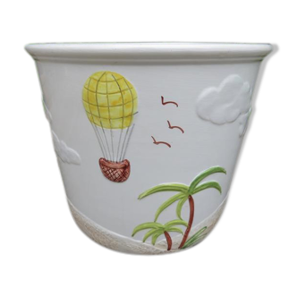 Pot de fleurs " palmier " en céramique Bassano Italy années 60 70