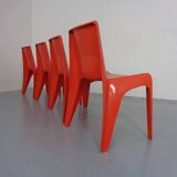 B1171 Fiberglass Stacking Chairs by Helmut Bätzner for Bofinger, 1960s, Set of 4