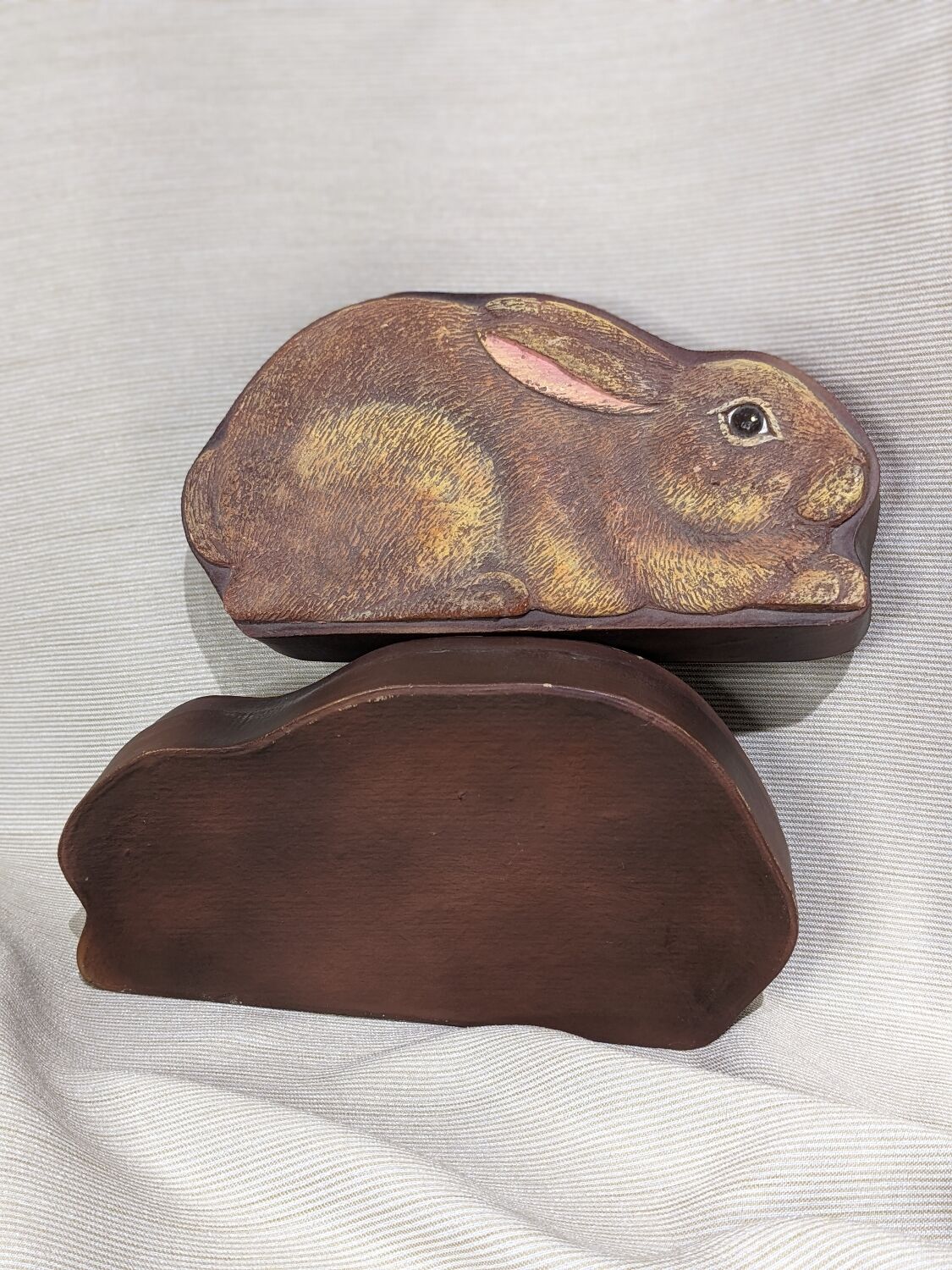 Painted cardboard rabbit box