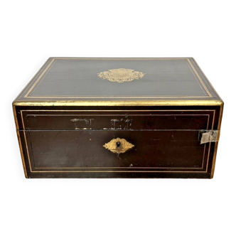 Black lacquered travel box by jean pierre tahan (1813-1892)