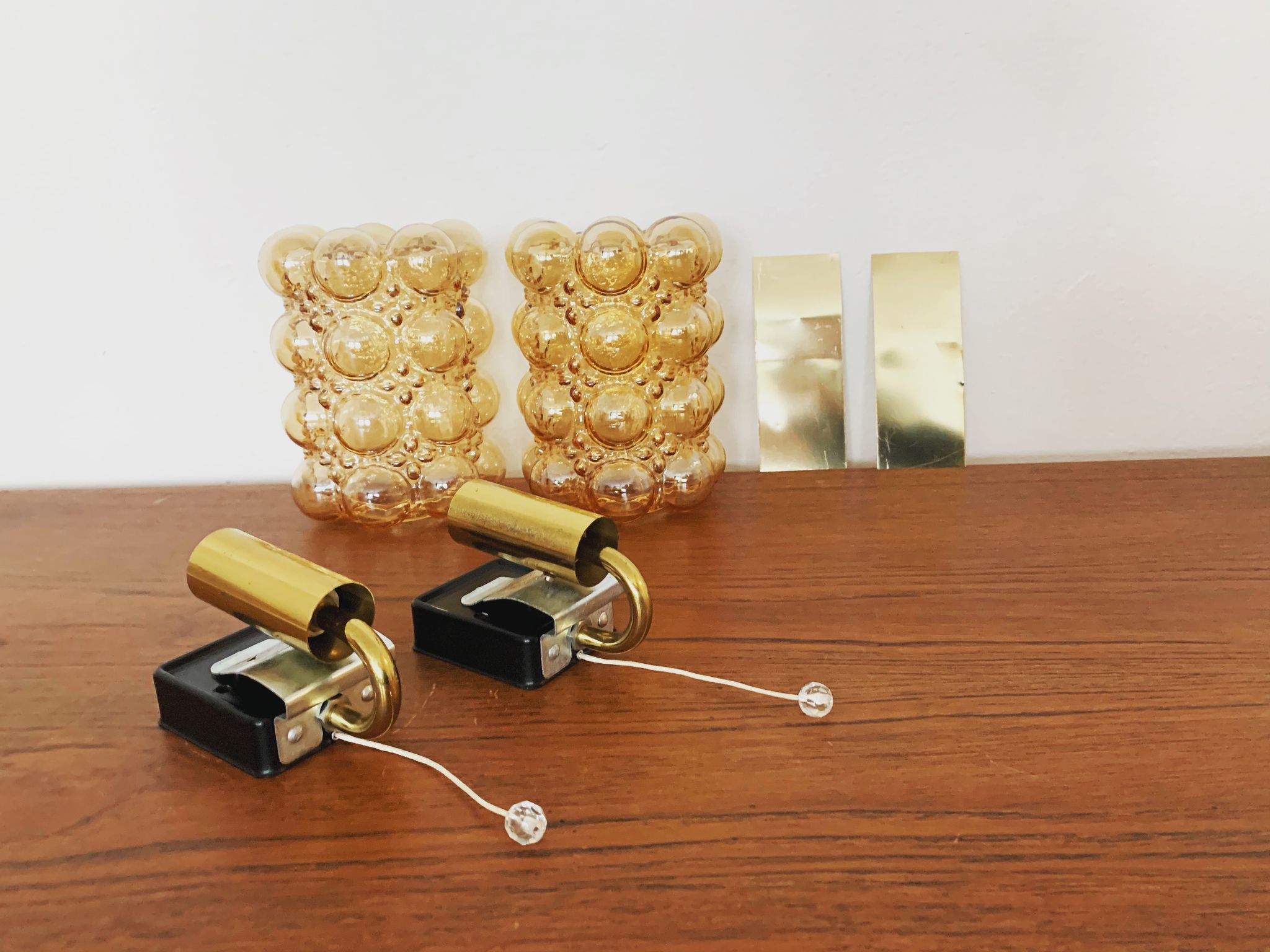 Set of 2 mid-century modern bubble wall lamps by Helena Tynell for Limburg