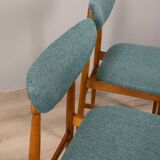Pair of 60s vintage chairs in green fabric Italian design