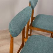 Pair of 60s vintage chairs in green fabric Italian design