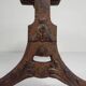 Art Deco bistro table with oak top on cast iron base