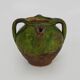 Gargoulette, pottery water pitcher in glazed green terracotta, Haute Pyrénées. 18th century