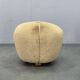 1940s Czech Art Deco Round Stool with Faux Rabbit Upholstery