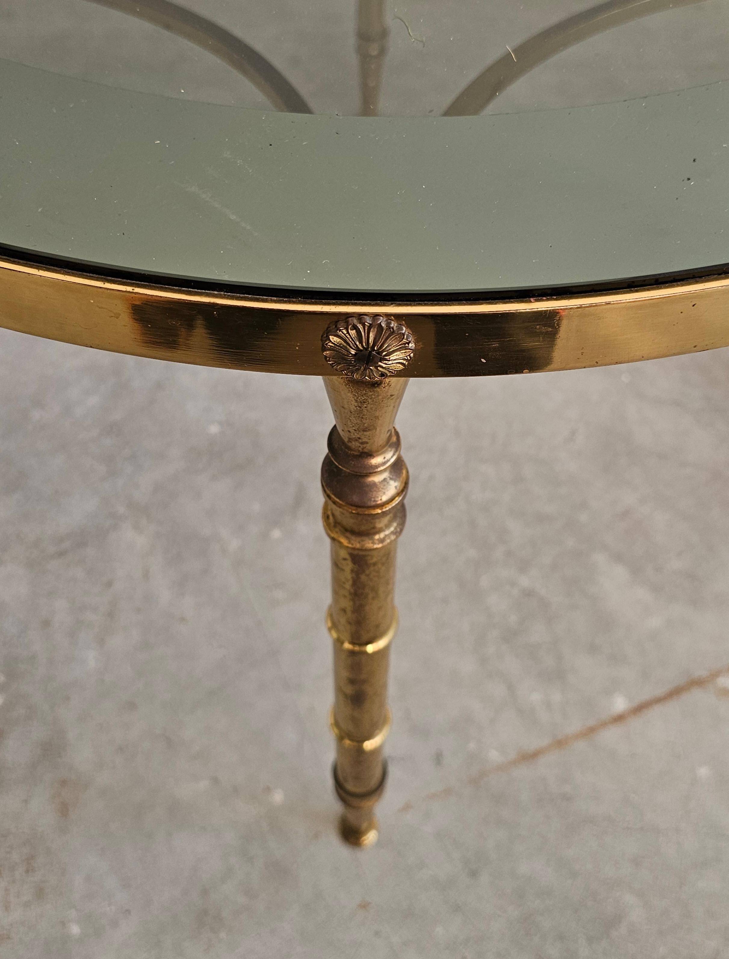 Circular bronze-gilded coffee tables Hollywood Regency Maison Charles