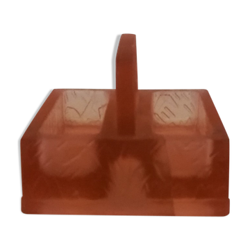 Art Deco pink glass salt shaker