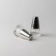 Vintage Argent Salt and Pepper Shakers with Clear Glass and Silver-Plated Caps, Conical Minimal Italian Design, 1950s