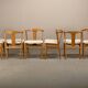 Brutalist Dining Chairs in style of Henning Kjærnulf in Oak and Bouclé