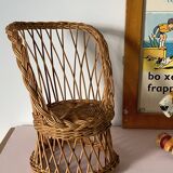 Rattan armchair for doll