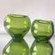 Set of 2 heart shaped Holmegaard crystal vases by Per Lutken