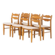 Set of 6 brutalist chairs in oak by Henning Kjaernulf