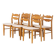 Set of 6 brutalist chairs in oak by Henning Kjaernulf