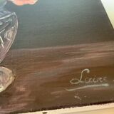 Bouquet of roses oil on canvas painting signed