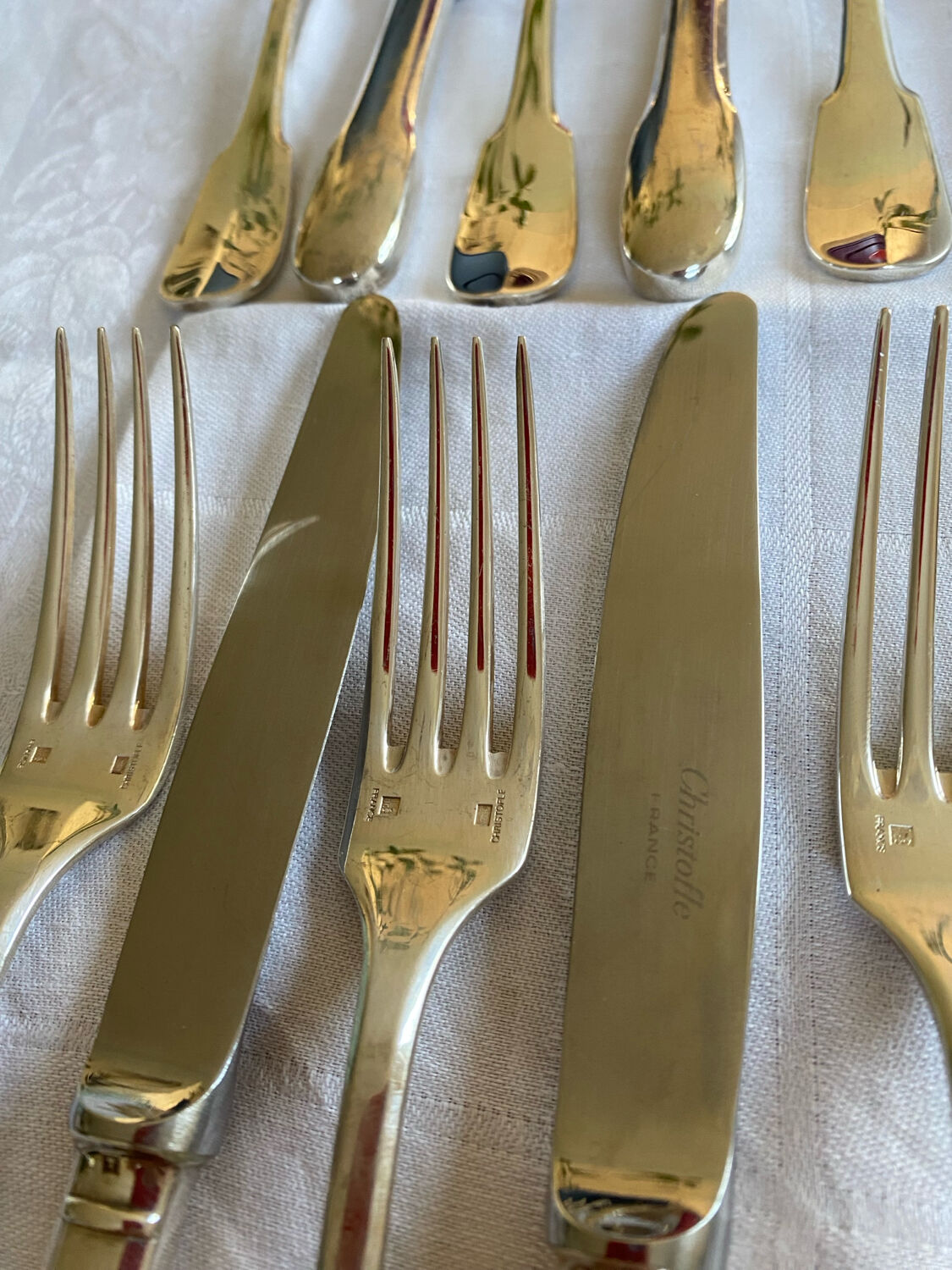 Silver-plated metal cheese cutlery CRISTOFLE