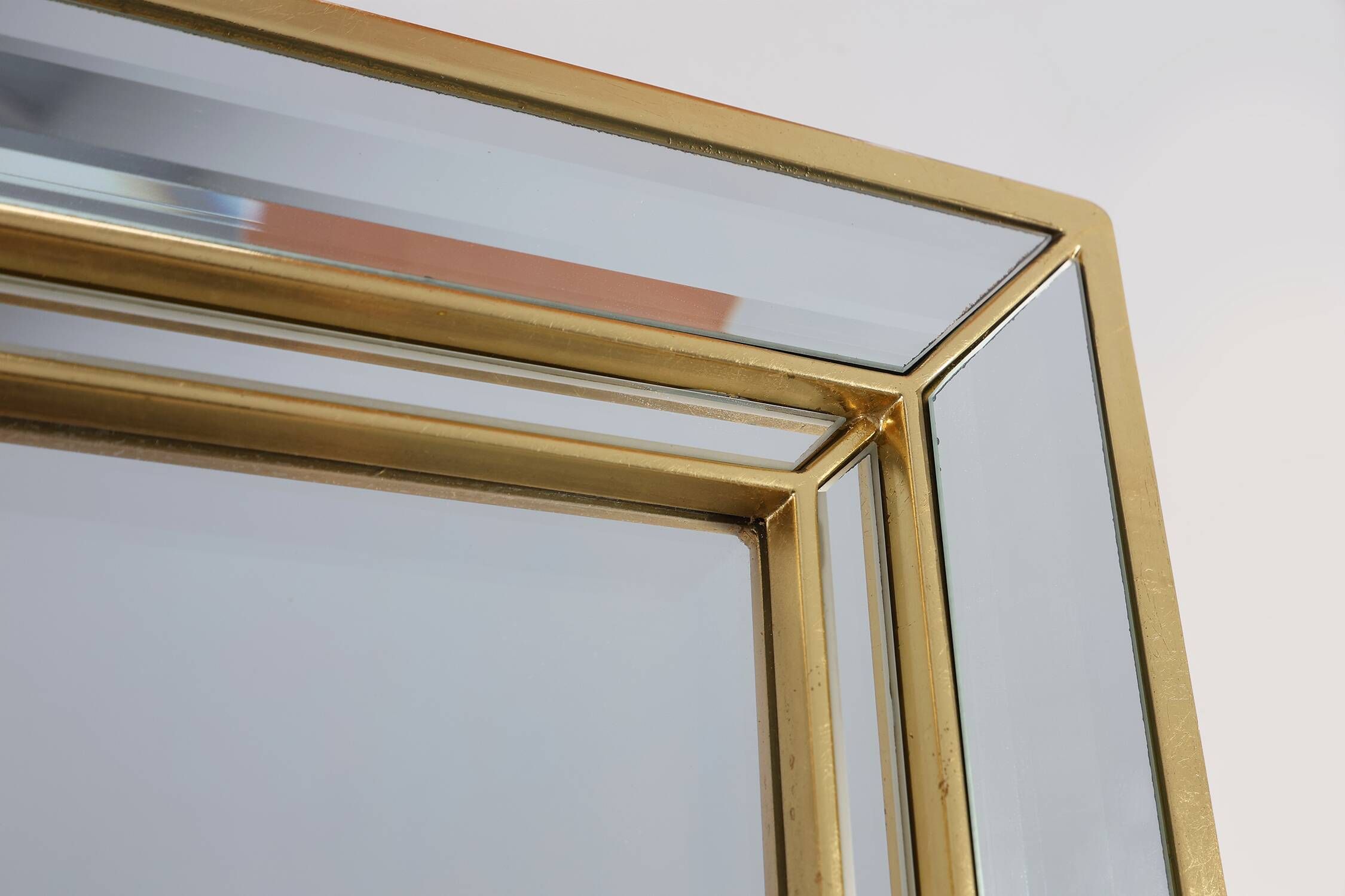 Hollywood Regency Metal Mirror by Deknudt, Belgium 20th Century