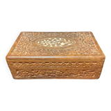 Carved wooden box