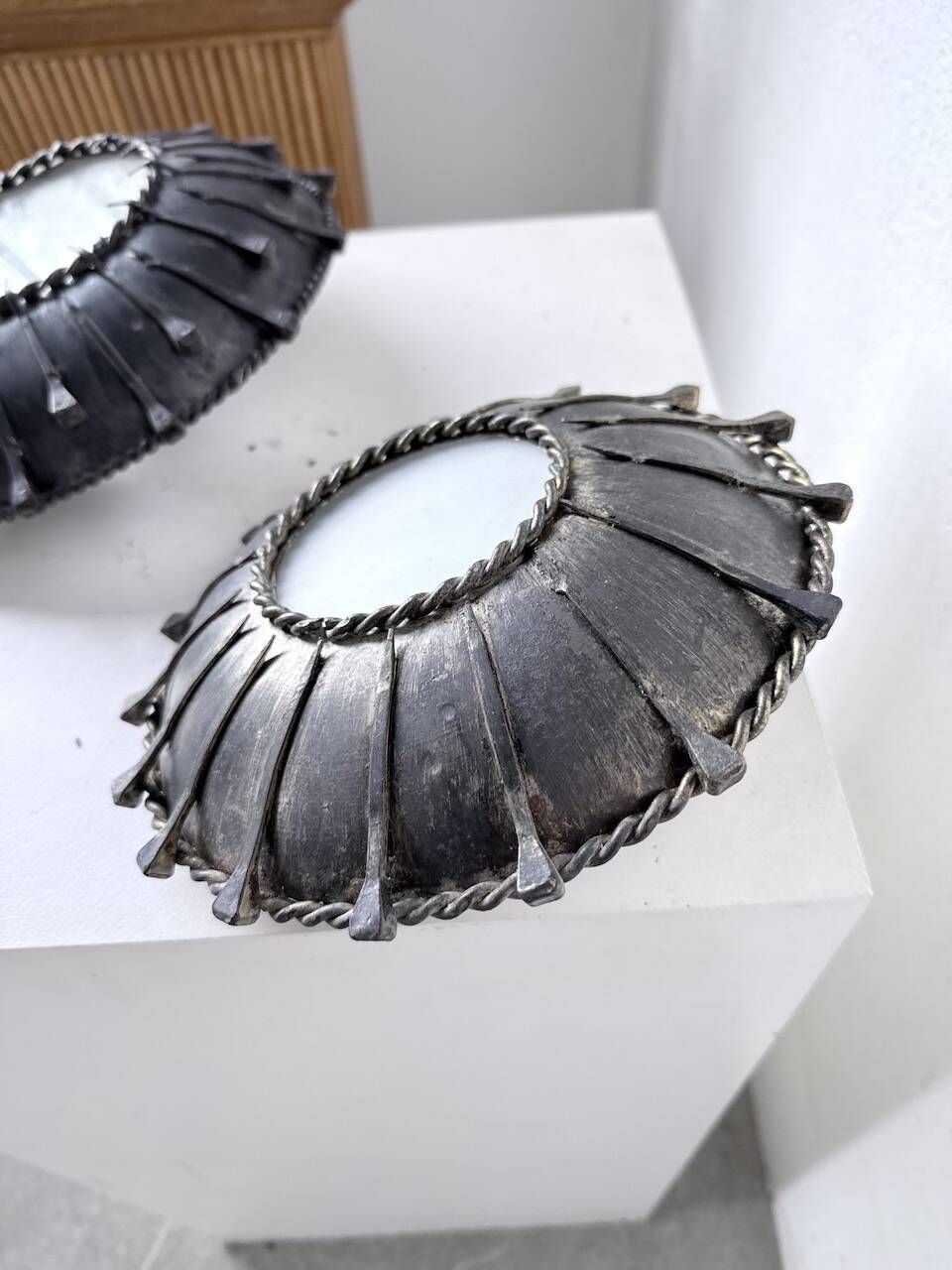 Brutalist "nail" wall sconces