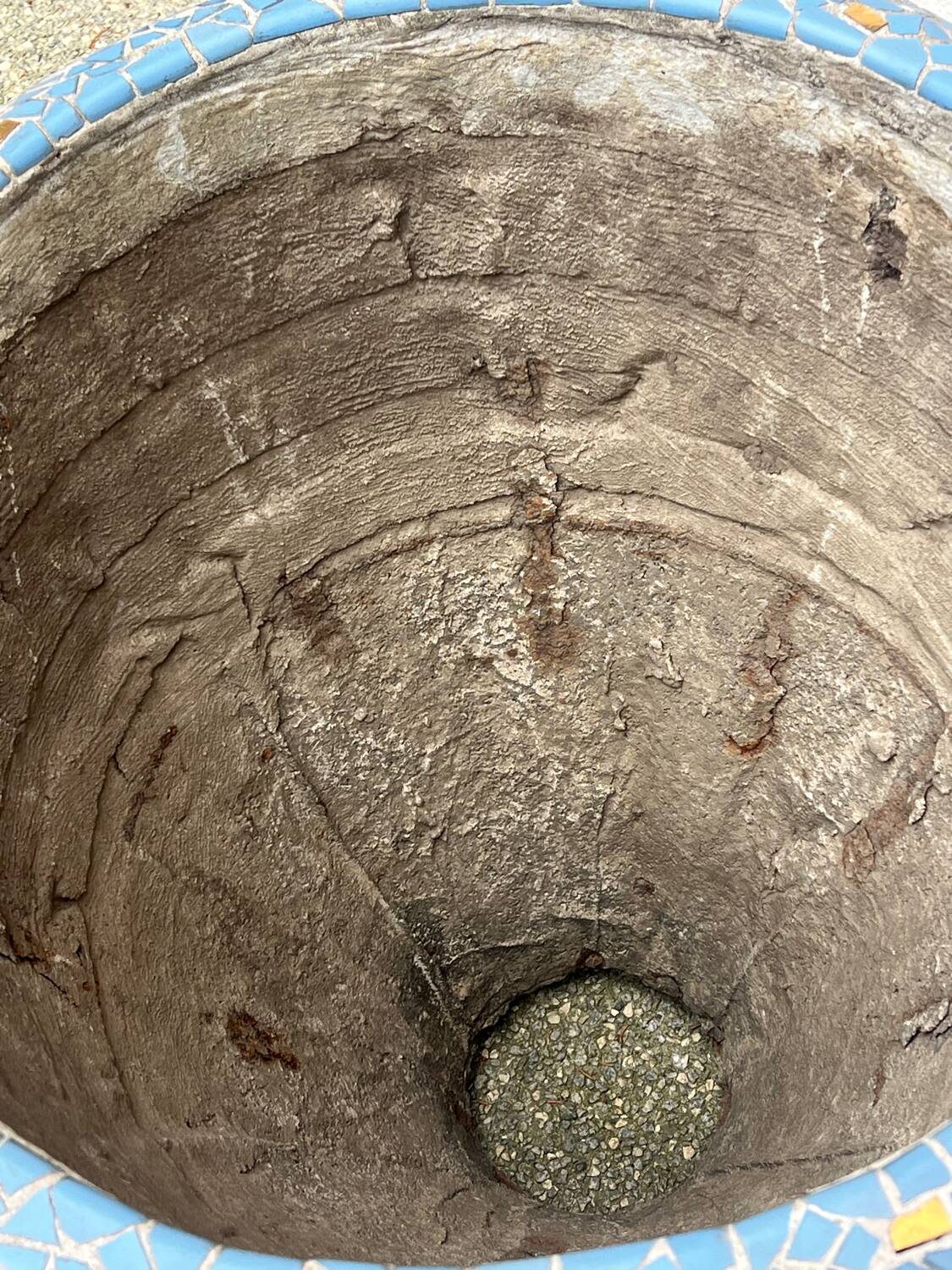 Large antique mosaic pot, 70cm high, from the 1960s