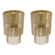 Large Sciolari wall lamp with opaque glass and gilded structure, Italy 1970