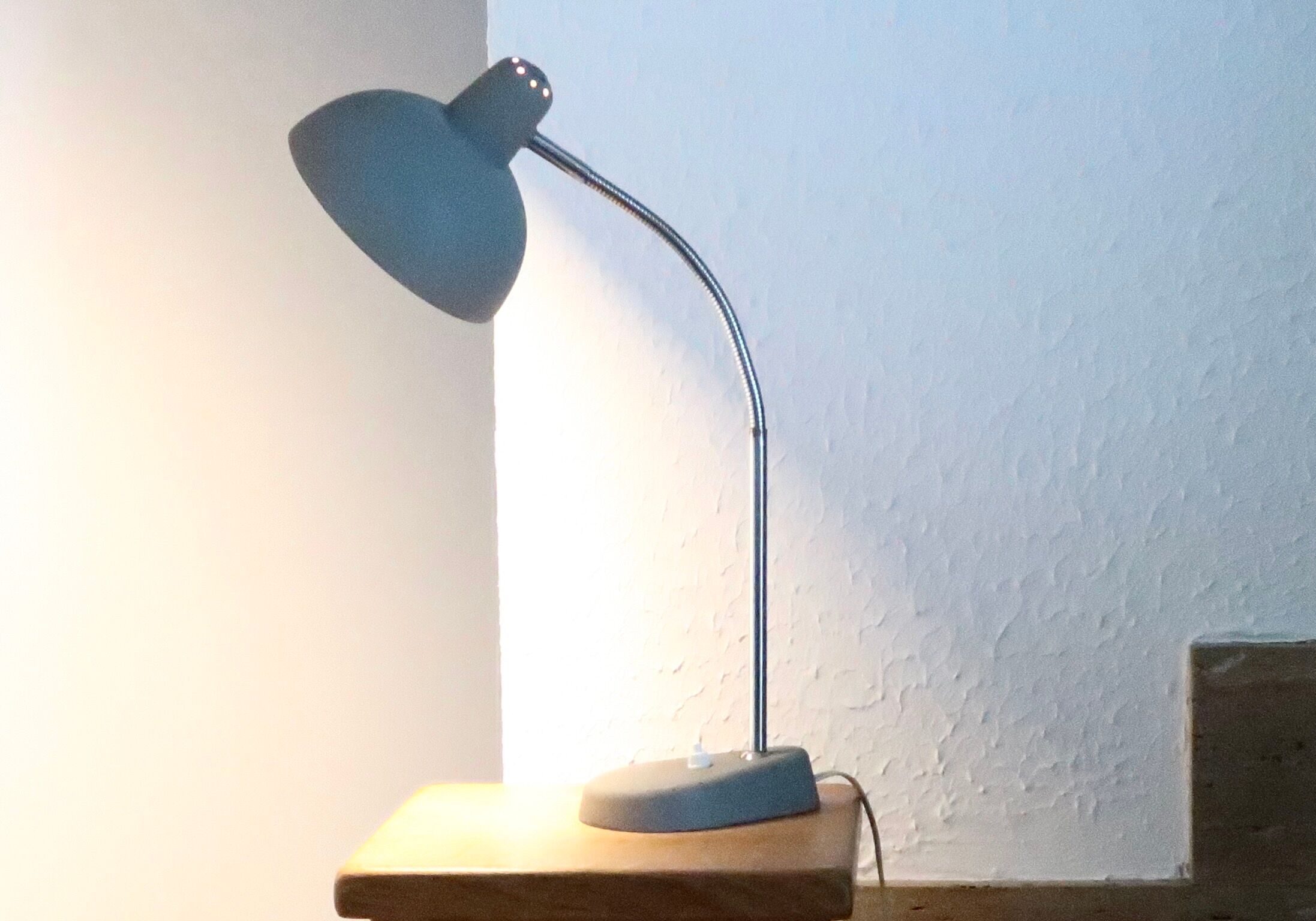 Articulated grey desk lamp, 50s