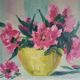 Tableau huile sur toile bouquet de fleurs, XXème