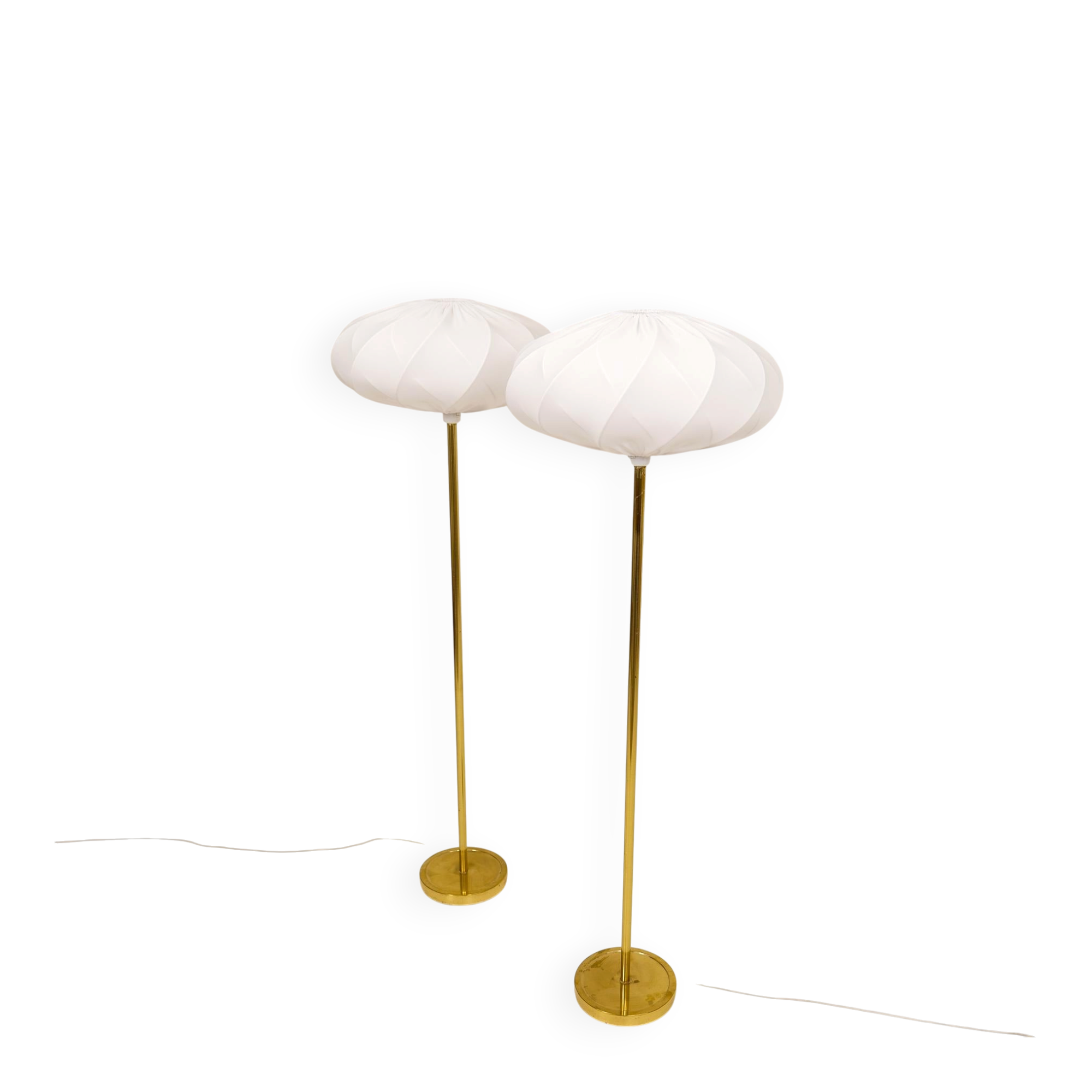 Modern Scandinavian floor lamps in brass "ENCO", Sweden, 1970s