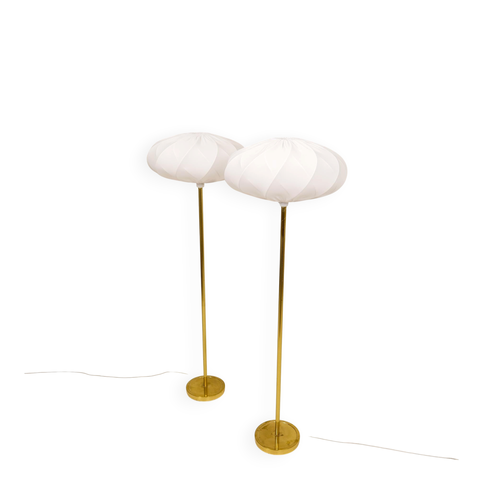 Modern Scandinavian floor lamps in brass "ENCO", Sweden, 1970s