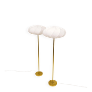Modern Scandinavian floor lamps in brass "ENCO", Sweden, 1970s