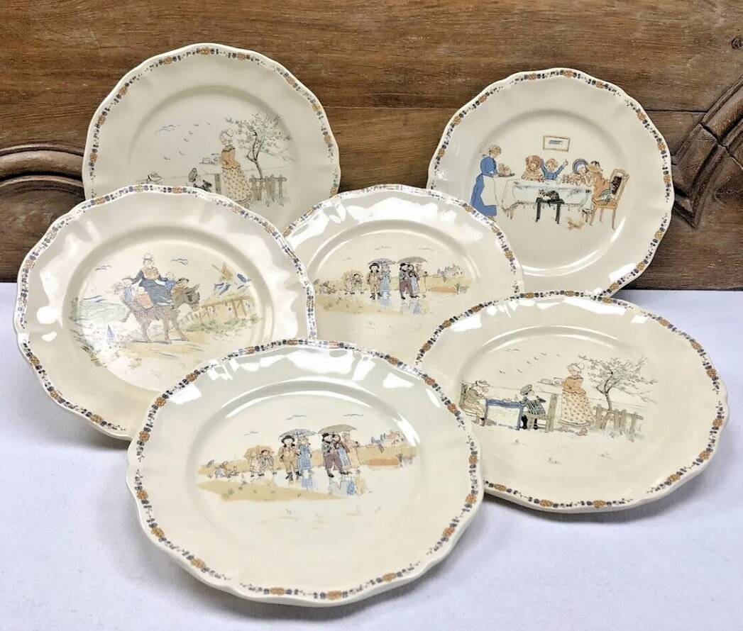 6 Sarreguemines Enfants Richard dinner plates