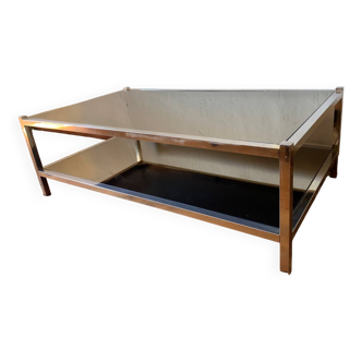 Table basse verre miroir annees 70 80