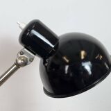 Lampe de bureau, d'atelier industriel en tôle émaillée noire, années 1950