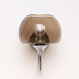 Pair of chrome and glass wall lights