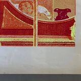 Original Yellow and Orange Lithograph From a private collection