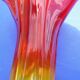 Modernist vase - molded glass - red, orange, yellow - Flavio Polis Seguso