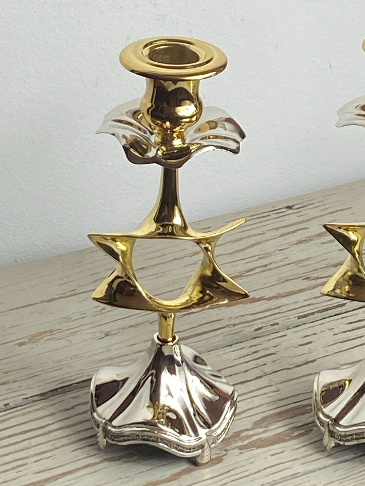 Pair of silver-plated candlesticks